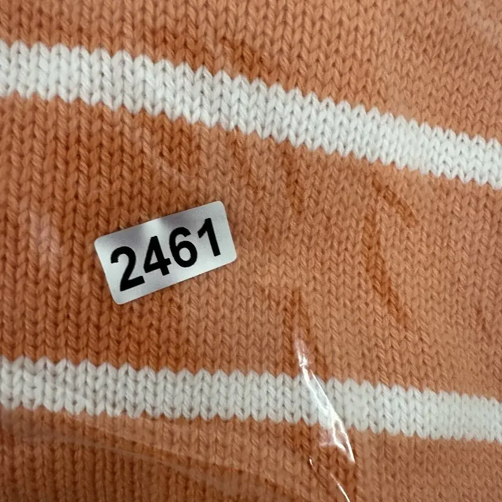 J Jill Sweater Womens XL Orange Striped Knit Boxy‎ Ties Casual Lagenlook Stretch